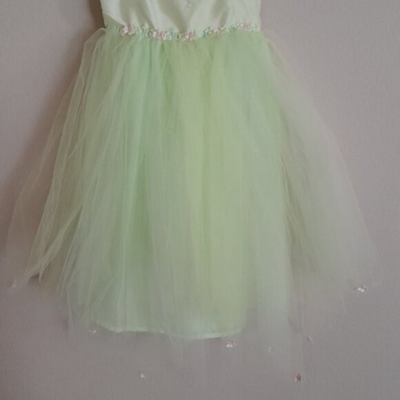 Toddlers Silk Long Mint Green Dress - Picture 3 of 6
